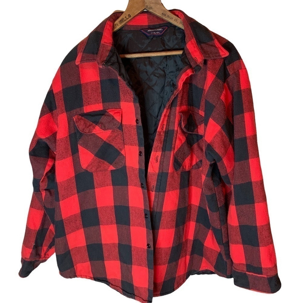 Vintage Plaid Shacket Mighty Mac Made in USA 70s 80s